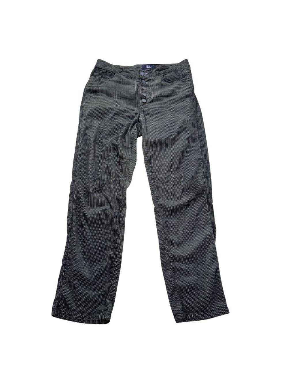 PAIGE – Women’s Gray Hoxton Ankle Peg Corduroy Button Fly Pants – Size 27